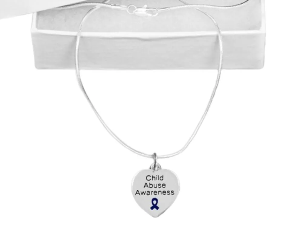 Heart Shaped Child Abuse Awareness Necklaces
