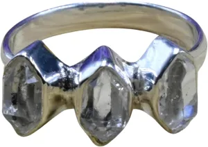 Herkimer Diamond Rough Gemstone Ring, Solid 925 Ring, Raw Herkimer Diamond Stone Ring, Everyday Wear Diamond Ring, Anniversary Ring Gift
