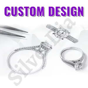 ilverDia 2 Ct Round Cut Diamond Bridal Wedding Band Engagement Ring Set 14K White Gold Plated 925 Sterling Silver Handmade Stacking Matching Customized Anniversary Band Set Proposal Gift For Her