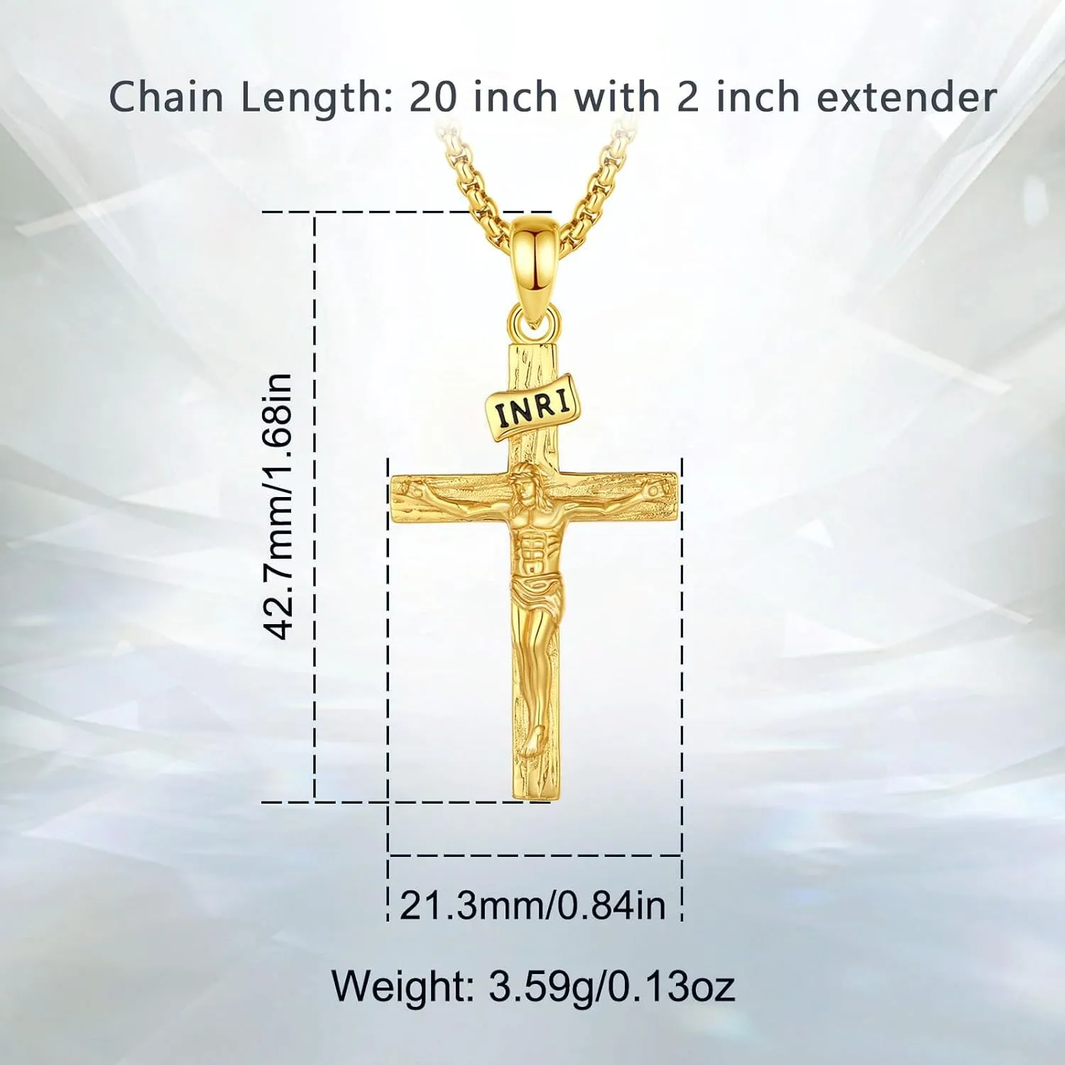 INFUSEU 925 Sterling Silver Jesus Cross Necklaces Crucifix Orthodox Cross Caravaca for Women Men Religious Protection Gifts