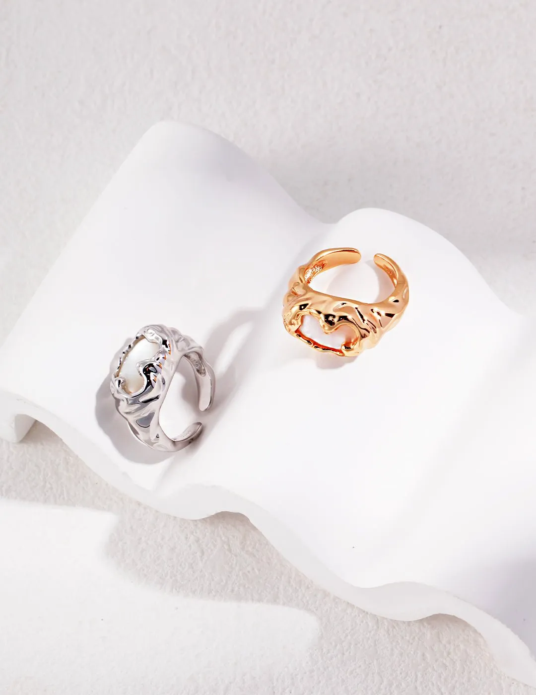 Irregular Texture Mother-of-pearl Ring