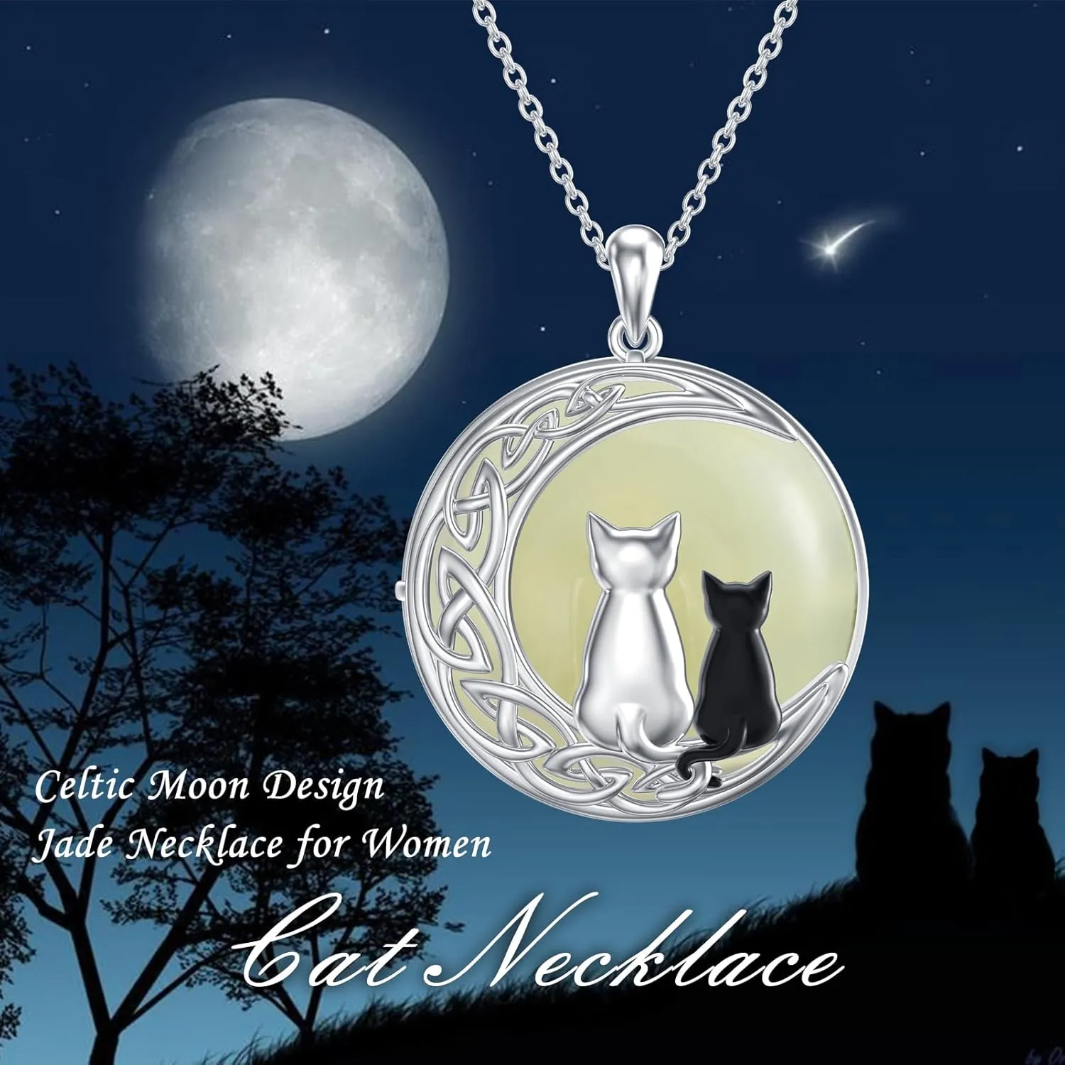 Jade Necklace for Women Sterling Silver Round Cat/Hummingbird/Dragonfly/Butterfly/Bee Natural Jade Jewelry Birthday Mothers Day Christmas Gifts Women Mom Her