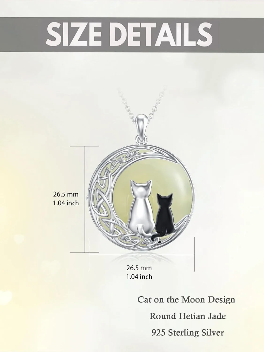 Jade Necklace for Women Sterling Silver Round Cat/Hummingbird/Dragonfly/Butterfly/Bee Natural Jade Jewelry Birthday Mothers Day Christmas Gifts Women Mom Her