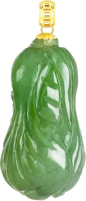 Jade Necklace Jasper Cabbage Money from All Directions Feng Shui Wealth Crystal Necklace Gold Coins Buckle Chakra Balance Gem Quartz Necklace Amulet Talisman Prosperity,Pendant Only