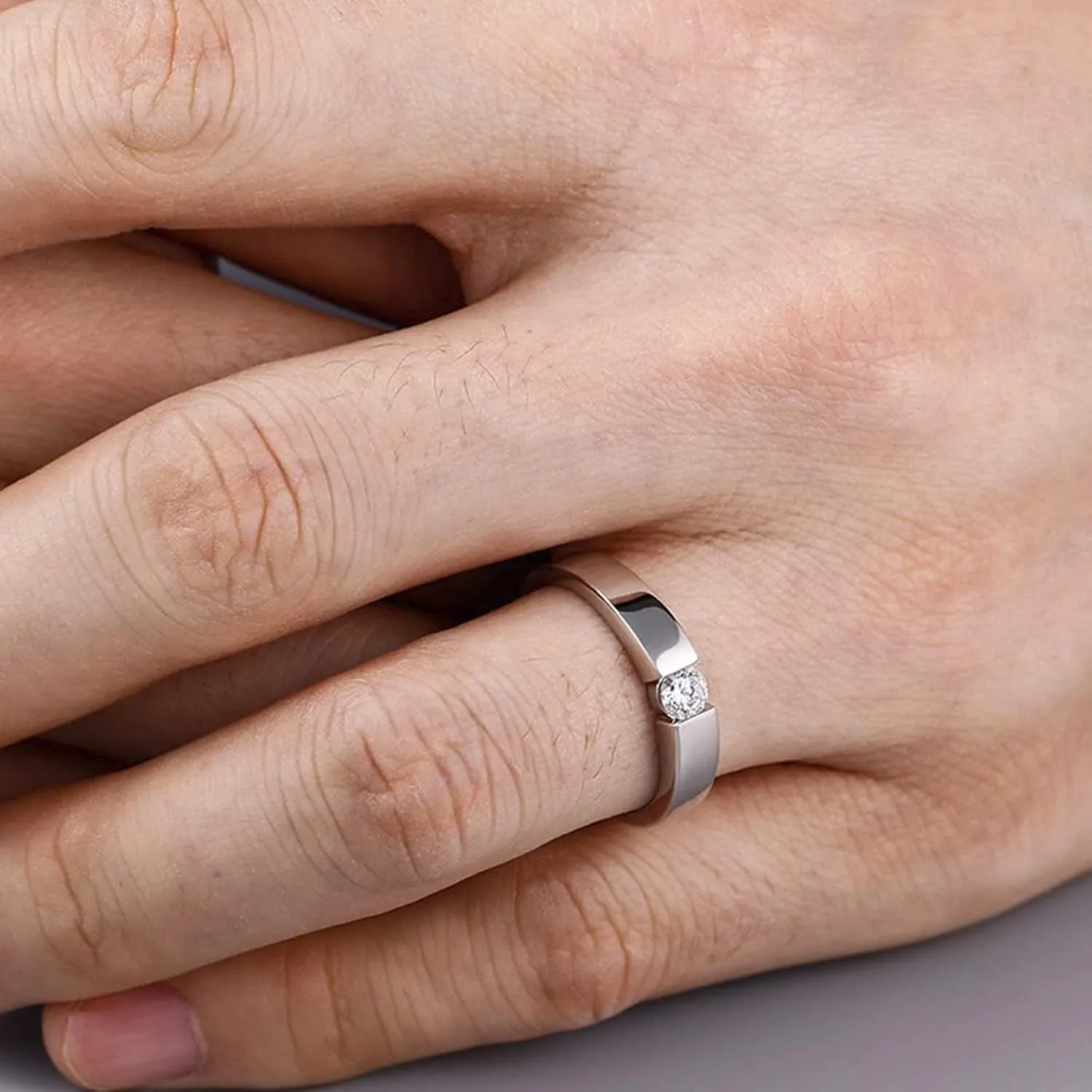 Jeulia Sterling Silver Couple Band for His and Her Round Cut Diamond Matching Anniversary Wedding Diamond rings Engraving Jewelry Set Valentine Day with Gift Box