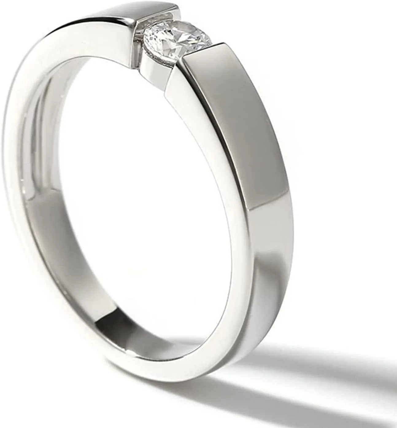 Jeulia Sterling Silver Couple Band for His and Her Round Cut Diamond Matching Anniversary Wedding Diamond rings Engraving Jewelry Set Valentine Day with Gift Box