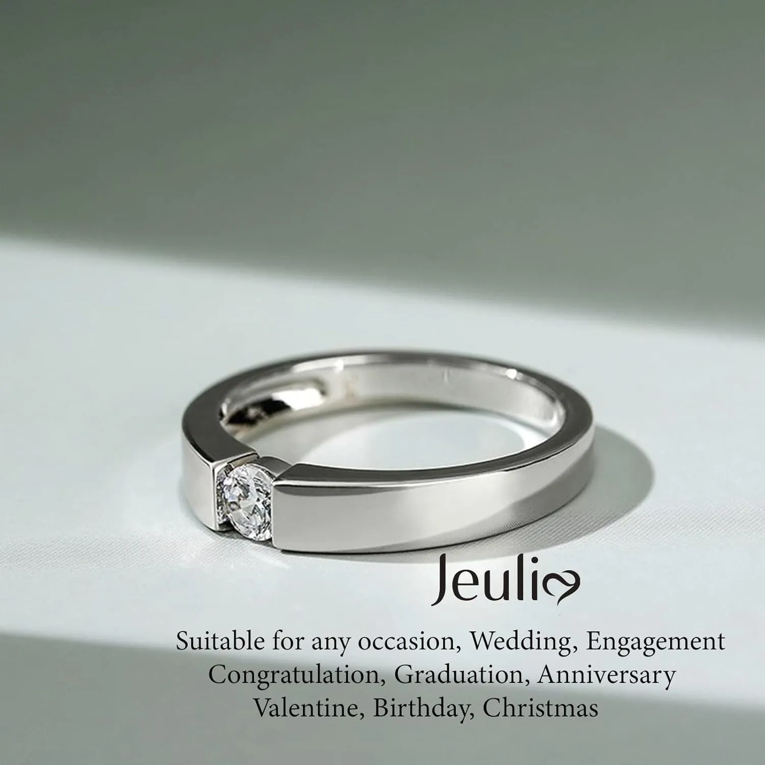 Jeulia Sterling Silver Couple Band for His and Her Round Cut Diamond Matching Anniversary Wedding Diamond rings Engraving Jewelry Set Valentine Day with Gift Box