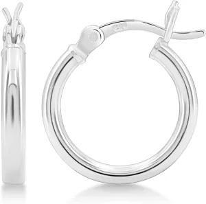 KEZEF 925 Silver Hoop Earrings for Women - Small & Large Sterling Silver Hoop Earrings for Men - Hypoallergenic Silver Earrings Available in 10mm-50mm