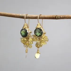 Labradorite Citrine Goddess Earrings