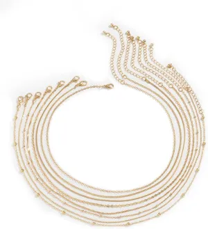 Layered Necklace for Women, Dainty Layering Necklaces for Women Geometric Snake Bone Chain Necklaces Jewelry Birthday Gift for Her, 8 Pieces