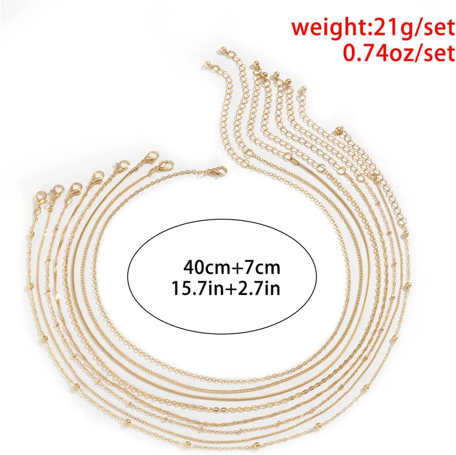 Layered Necklace for Women, Dainty Layering Necklaces for Women Geometric Snake Bone Chain Necklaces Jewelry Birthday Gift for Her, 8 Pieces