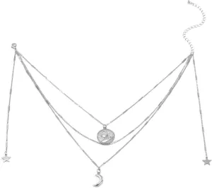Layered Necklace for Women, Dainty Layering Necklaces for Women Star Moon Tassel Pendant Chain Necklaces Jewelry Birthday Gift for Her, 3 Pieces