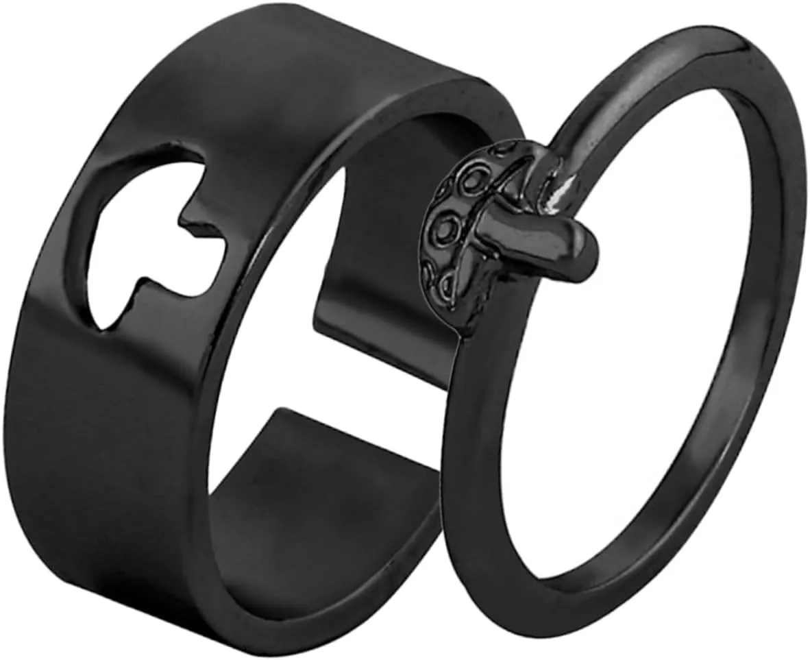 Lover Matching Promise Rings Couples Finger Jewelry Wedding Bands Decorative Ring Set Anniversary