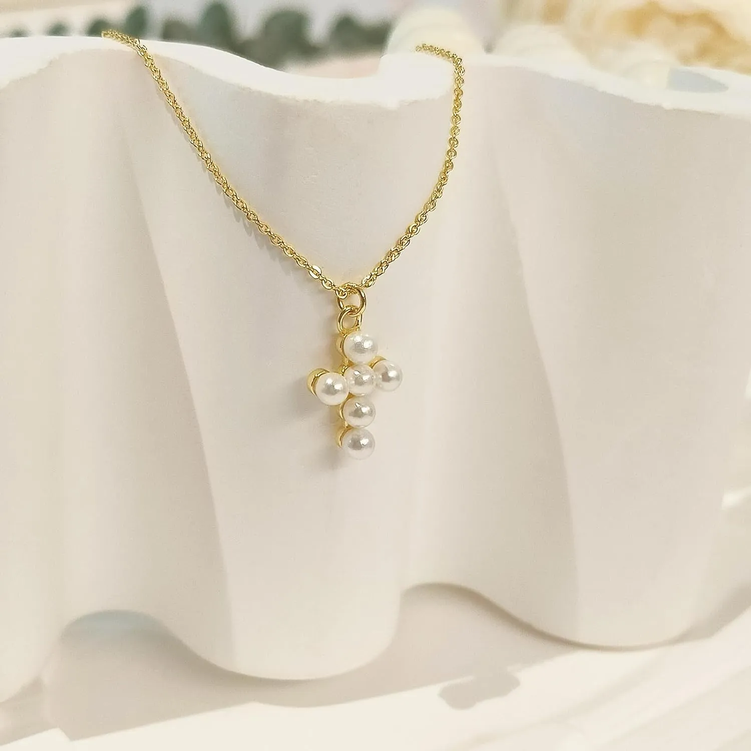 Luxval Cross Necklace for Women -Dainty 14K Gold Plated Cross Necklace Layered Gold Cross Necklace Cross Choker Necklace Gold Cross Necklaces for Women Trendy Gold Jewelry Gifts for Women