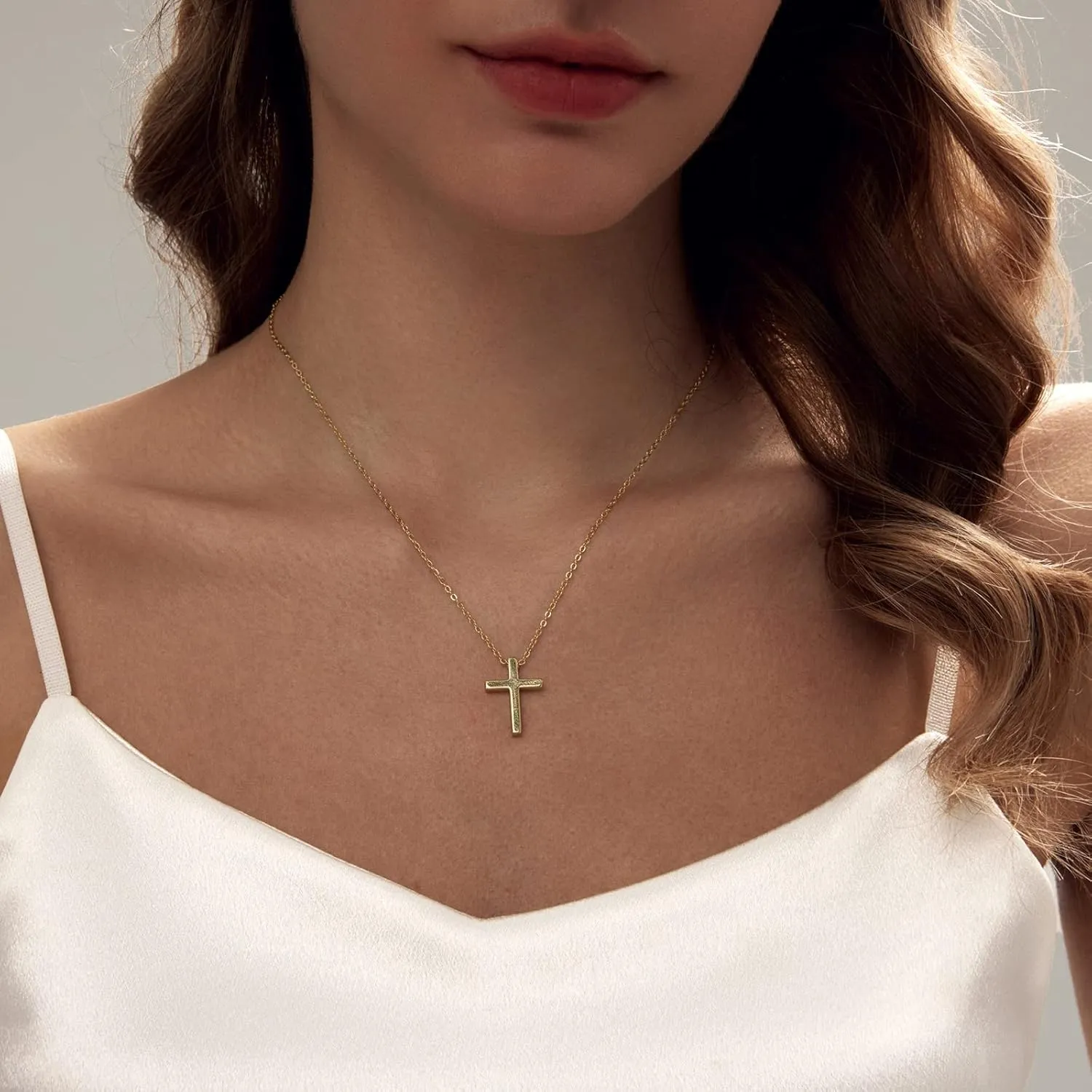 Luxval Cross Necklace for Women -Dainty 14K Gold Plated Cross Necklace Layered Gold Cross Necklace Cross Choker Necklace Gold Cross Necklaces for Women Trendy Gold Jewelry Gifts for Women