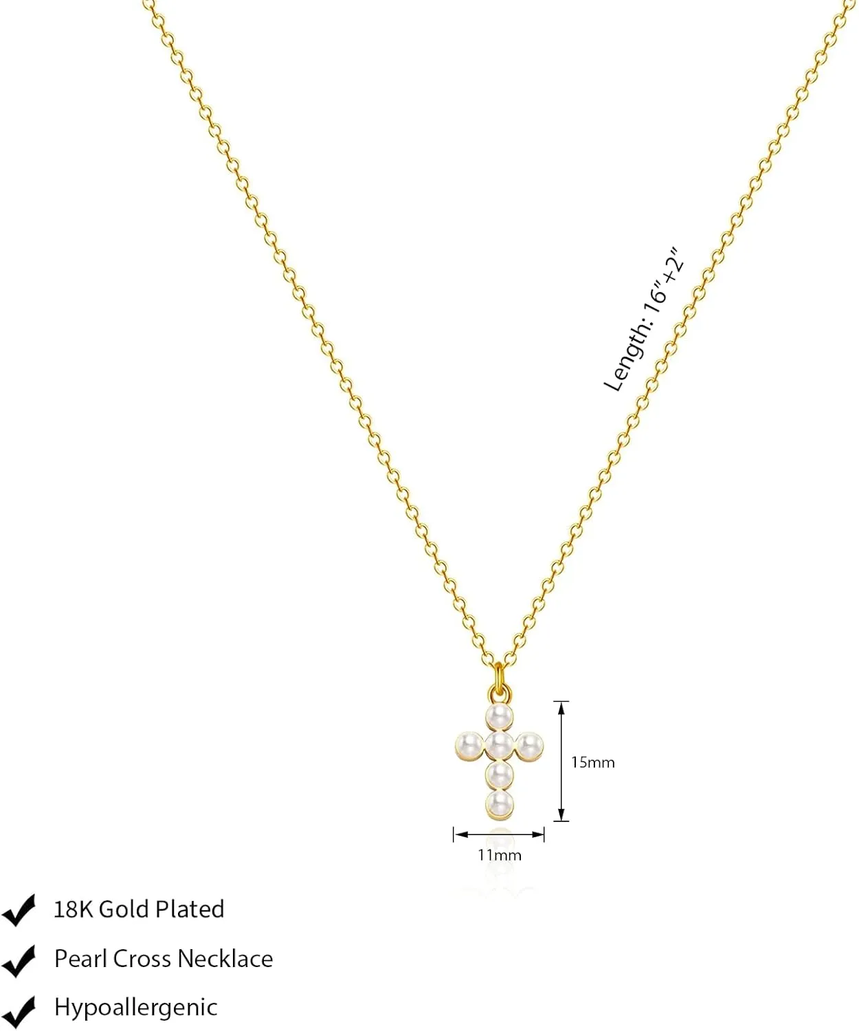 Luxval Cross Necklace for Women -Dainty 14K Gold Plated Cross Necklace Layered Gold Cross Necklace Cross Choker Necklace Gold Cross Necklaces for Women Trendy Gold Jewelry Gifts for Women