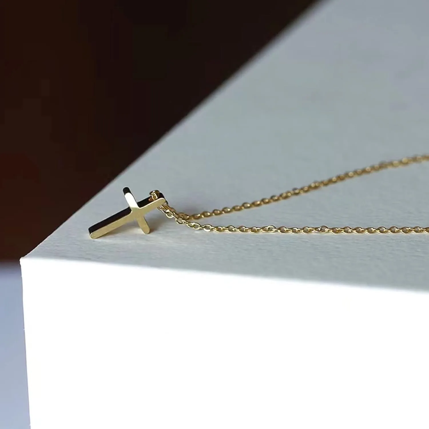 Luxval Cross Necklace for Women -Dainty 14K Gold Plated Cross Necklace Layered Gold Cross Necklace Cross Choker Necklace Gold Cross Necklaces for Women Trendy Gold Jewelry Gifts for Women