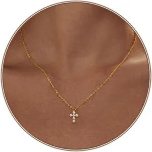 Luxval Cross Necklace for Women -Dainty 14K Gold Plated Cross Necklace Layered Gold Cross Necklace Cross Choker Necklace Gold Cross Necklaces for Women Trendy Gold Jewelry Gifts for Women