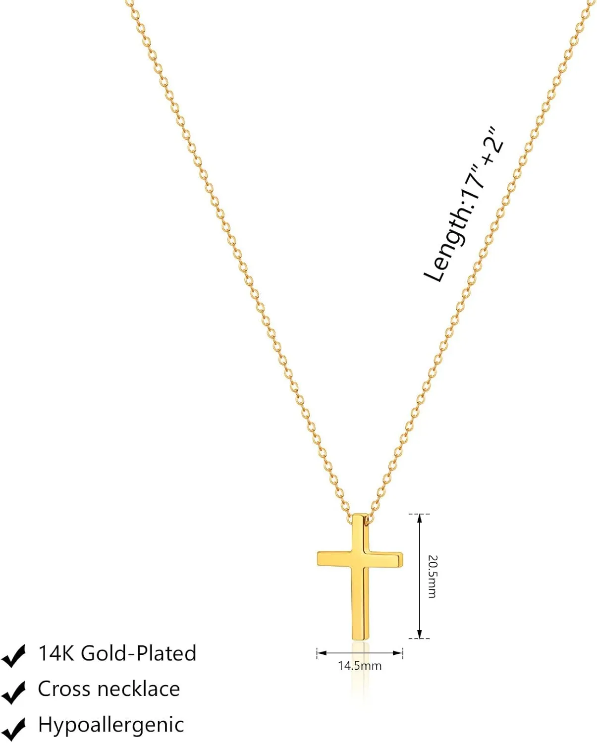 Luxval Cross Necklace for Women -Dainty 14K Gold Plated Cross Necklace Layered Gold Cross Necklace Cross Choker Necklace Gold Cross Necklaces for Women Trendy Gold Jewelry Gifts for Women
