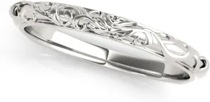 MauliJewels Womens's Hand-Engraved Engagement Wedding Band in 10k Yellow/Rose/White Solid Gold