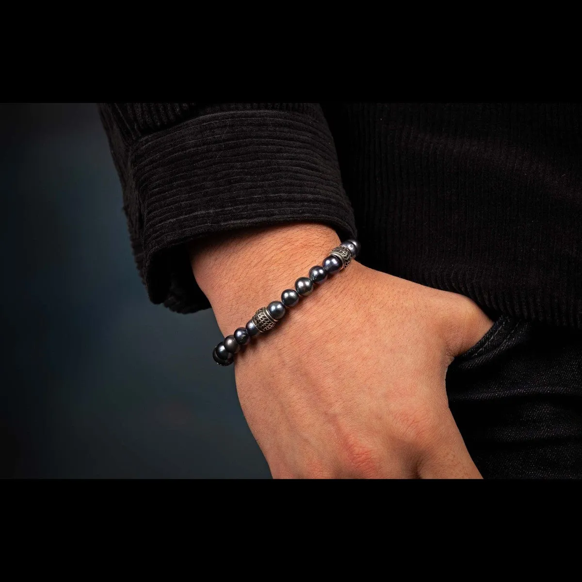 Men's Black Lace Bracelet - BB57 PP