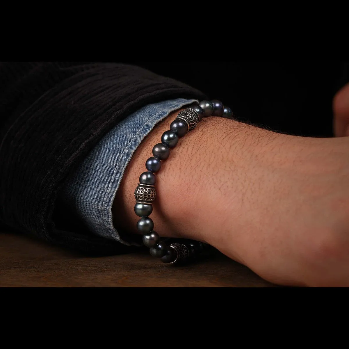 Men's Black Lace Bracelet - BB57 PP