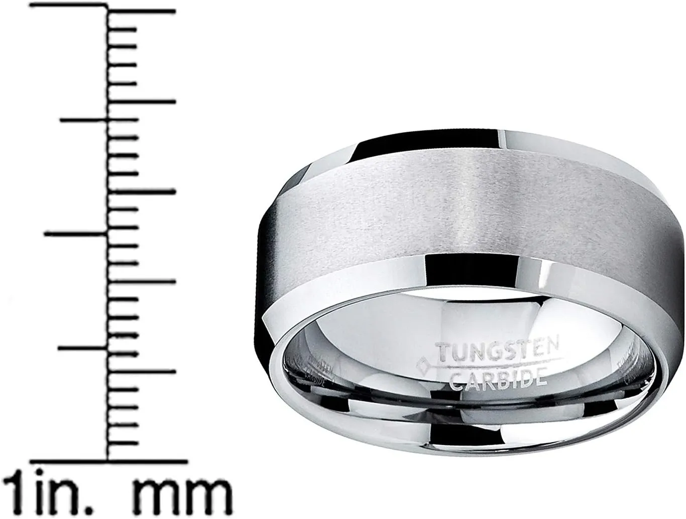 Men's Tungsten Ring Wedding Band Anniversary Comfort-Fit Brushed High Polish Matte Finish 4MM/6MM/10MM Sizes 7-15