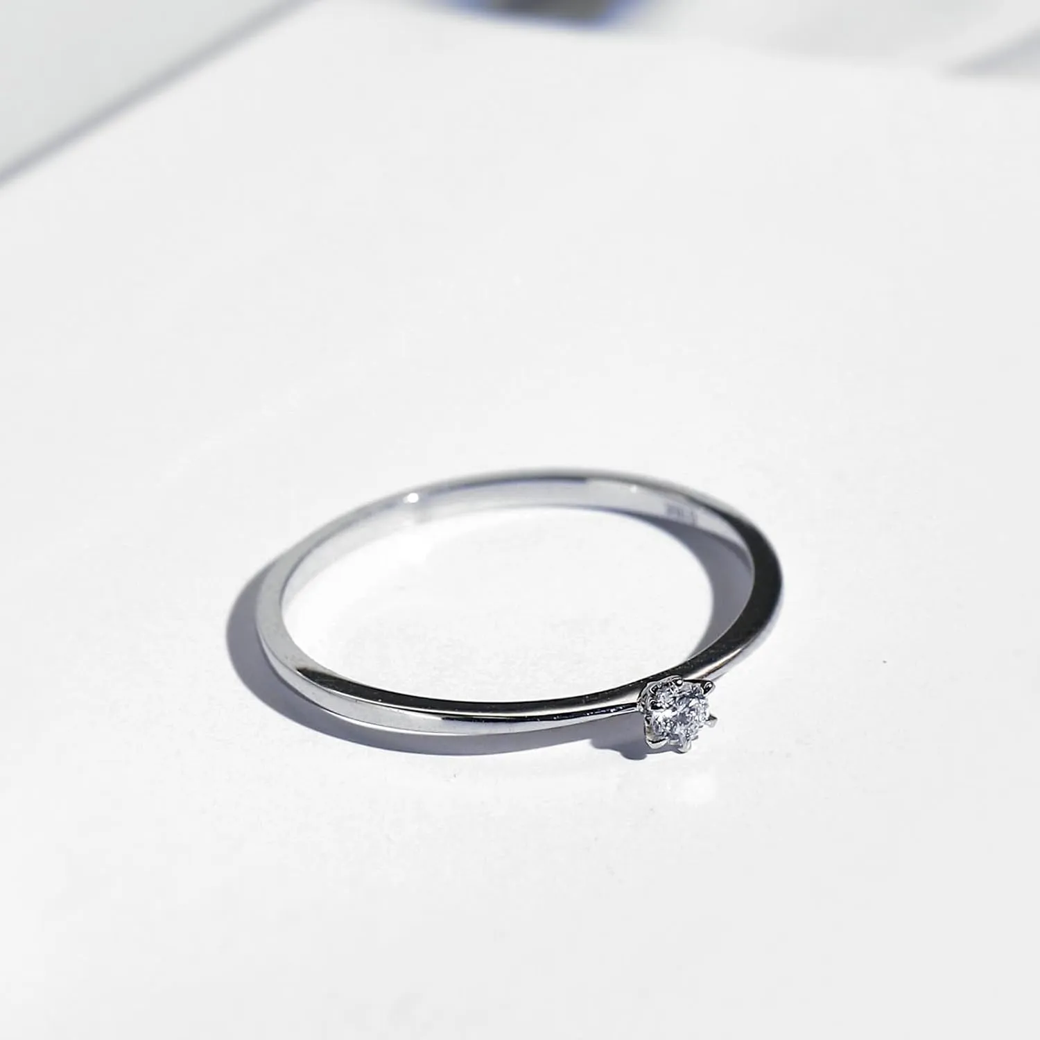 Metal Rings for Women, Natural Diamond Anniversary Ring White Round Diamond Stackable Solitary for Graduation Woman Rings