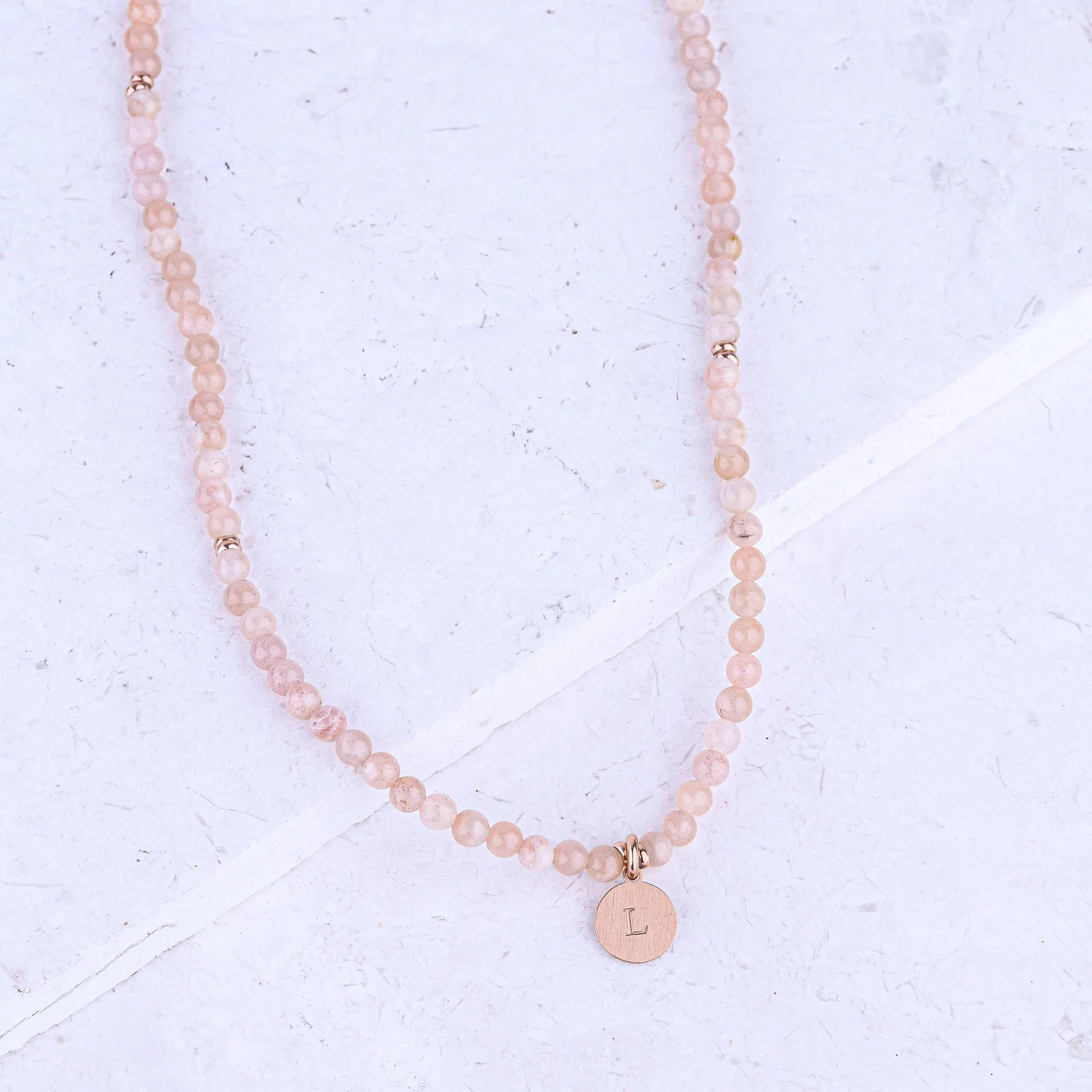 MICRO GEMSTONE NECKLACE - SUNSTONE