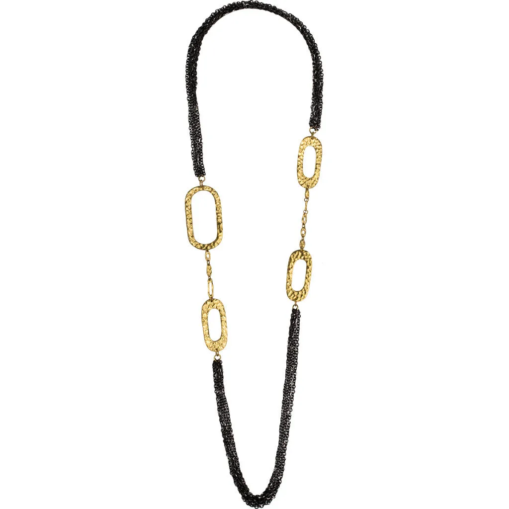 Mixed metal station necklace