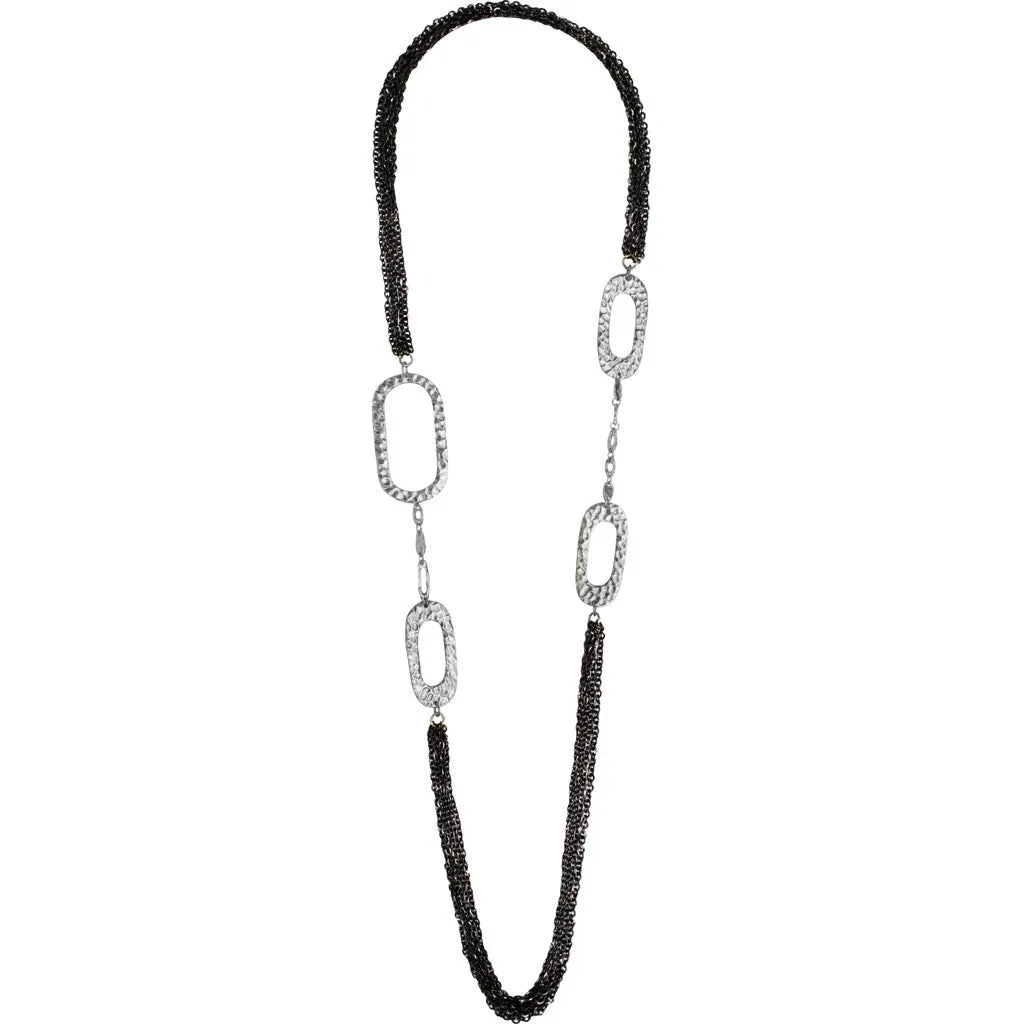 Mixed metal station necklace