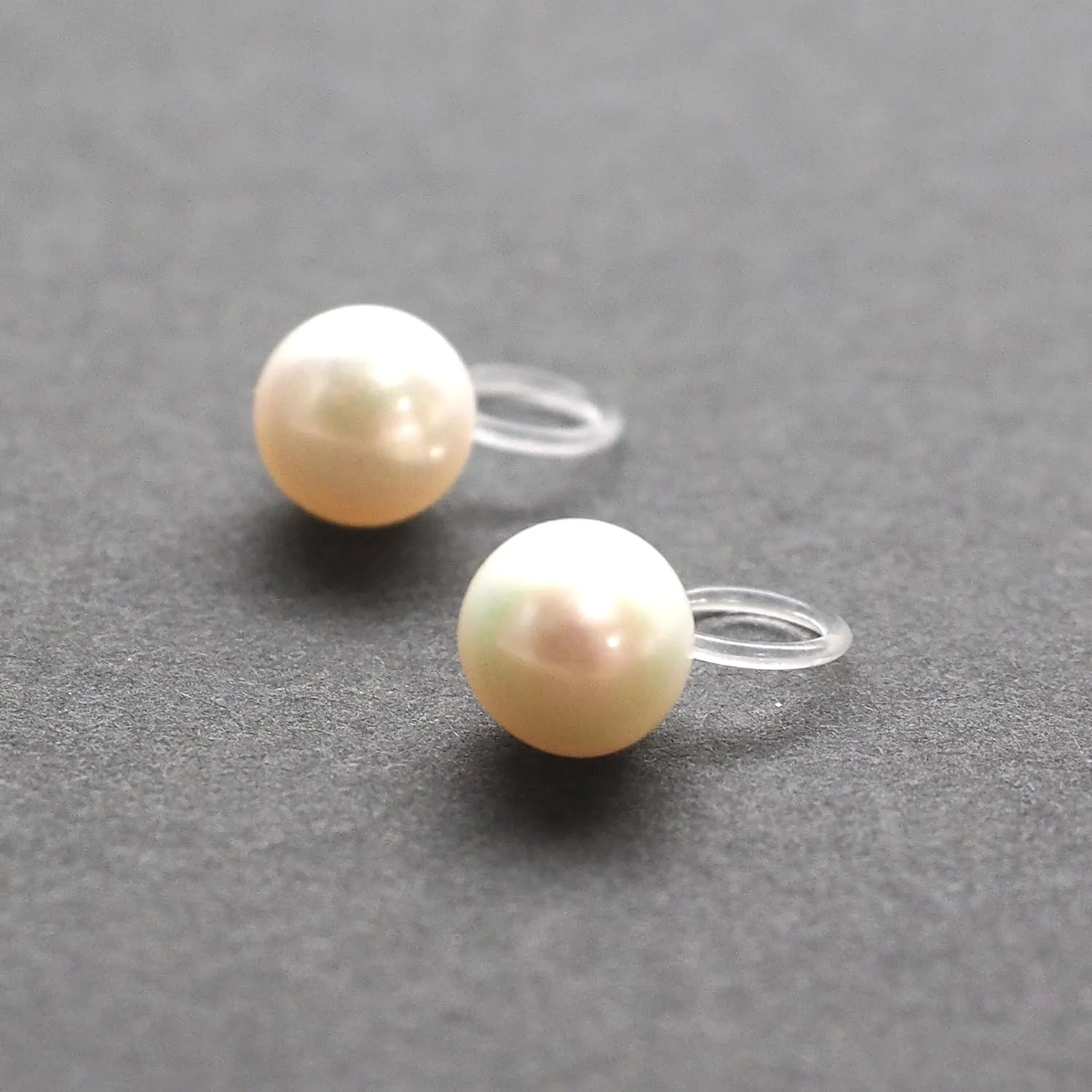 Miyabi Grace Grade AAA Freshwater Pearl Invisible Clip On Stud Earrings Non Pierced White Pink Black Orange Pearl Clip Earrings for Women