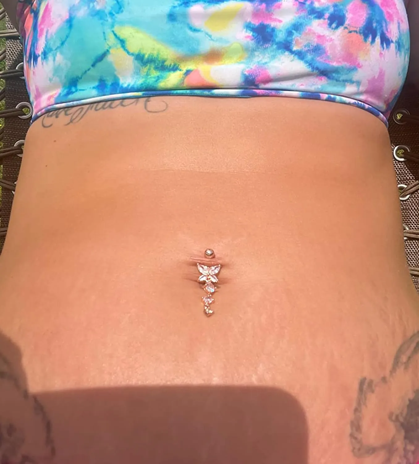 MODRSA Belly Jewellery Piercing - Belly Button Rings with silver & Pink Pearl Navel Opener