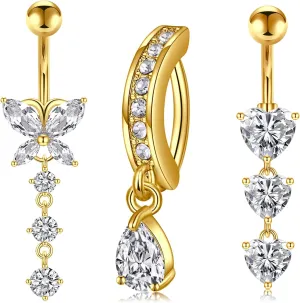 MODRSA Belly Jewellery Piercing - Belly Button Rings with silver & Pink Pearl Navel Opener