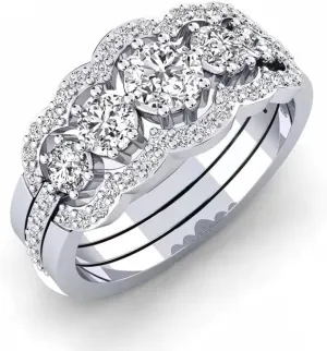 Moissanite Wedding Band Ring | Lab Grown 1 Carat Diamond & 18k Gold and Silver Plated Ring | Moissanite Rings for Women | S925 Sterling Silver Rings | Moissanite Ring | Gold Rings for Women Silver / 5