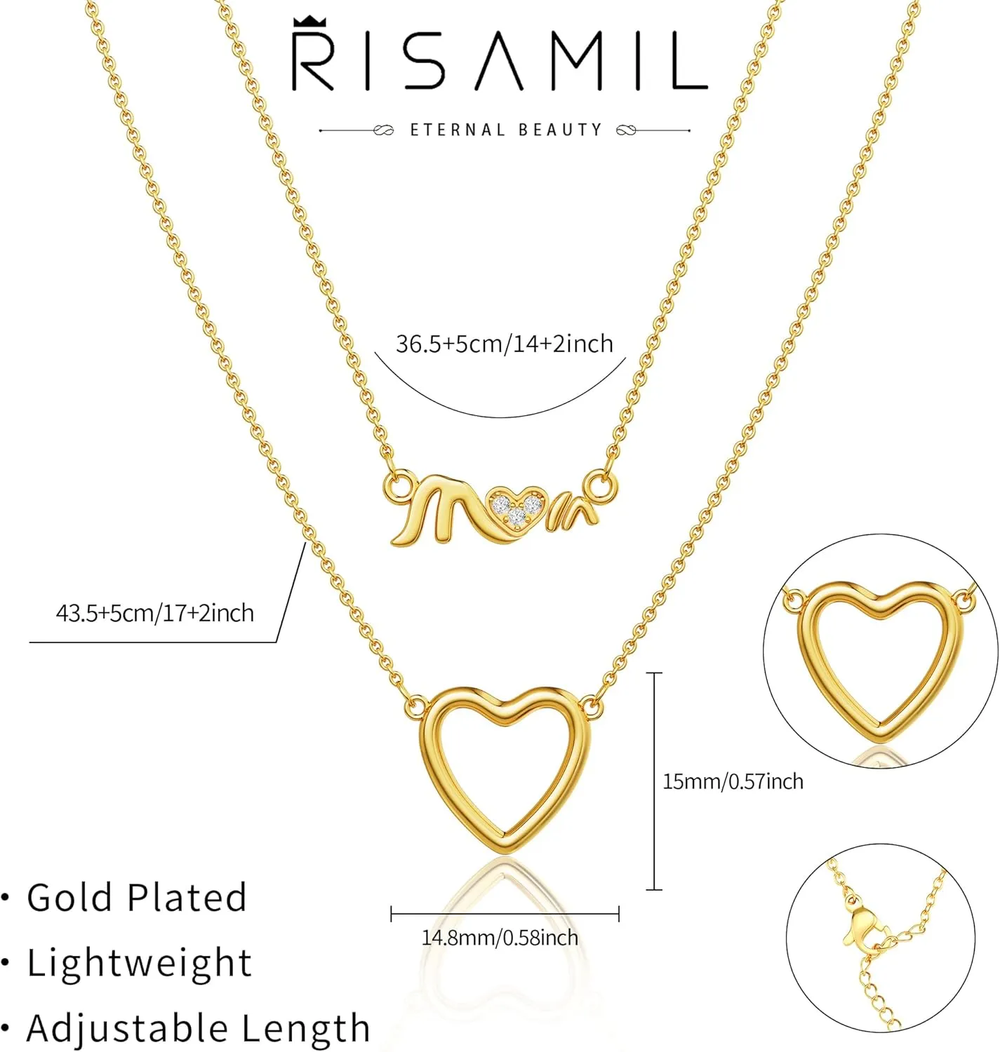 Mothers Day Gifts Gold Necklace - Mama Necklace for Women Mom Wife Sister, Dainty Layered Mom Necklaces Stack Mama Pendant Choker Chain Necklace Birthday Mother's Day Gold Jewelry Gift Trendy