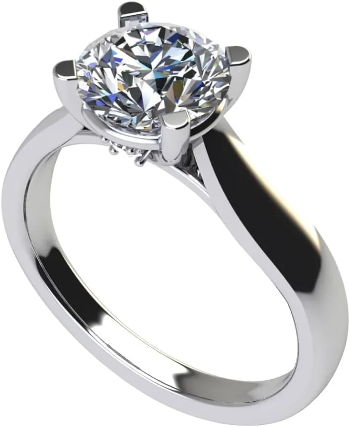 NANA Jewels 1to4ct Simulated Diamond Engagement ring Round-Princess-Cushion-Asscher Solitaire Lucita Cz & Silver