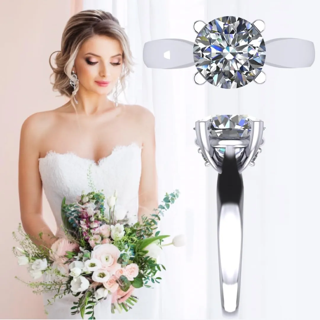NANA Jewels 1to4ct Simulated Diamond Engagement ring Round-Princess-Cushion-Asscher Solitaire Lucita Cz & Silver