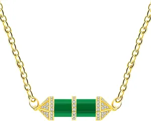 Natural Stone Crystal Fashion Necklace | Hexagonal Healing Gemstone CZ Bullet Cubic Zirconia Pendant for Women | Healing Energy Reiki Jewelry with 18" 2" Extended Chain - YA4825