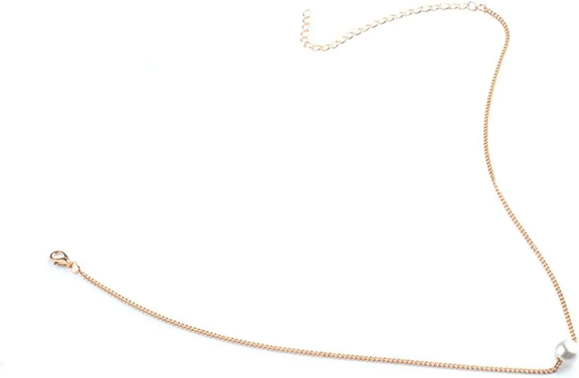 Necklace for Women Simple, Layered Necklaces for Women Pearl Pendant Chain Necklaces Jewelry for Women and Girl, 1 Piece