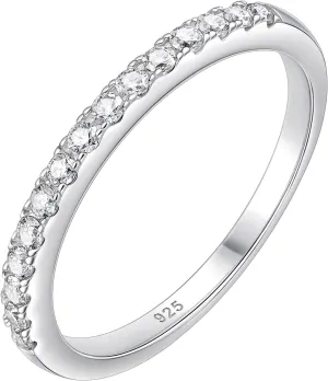 Newshe Jewellery Moissanite Eternity Rings for Women Wedding Bands 925 Sterling Silver Round Engagement Ring Size 5-10