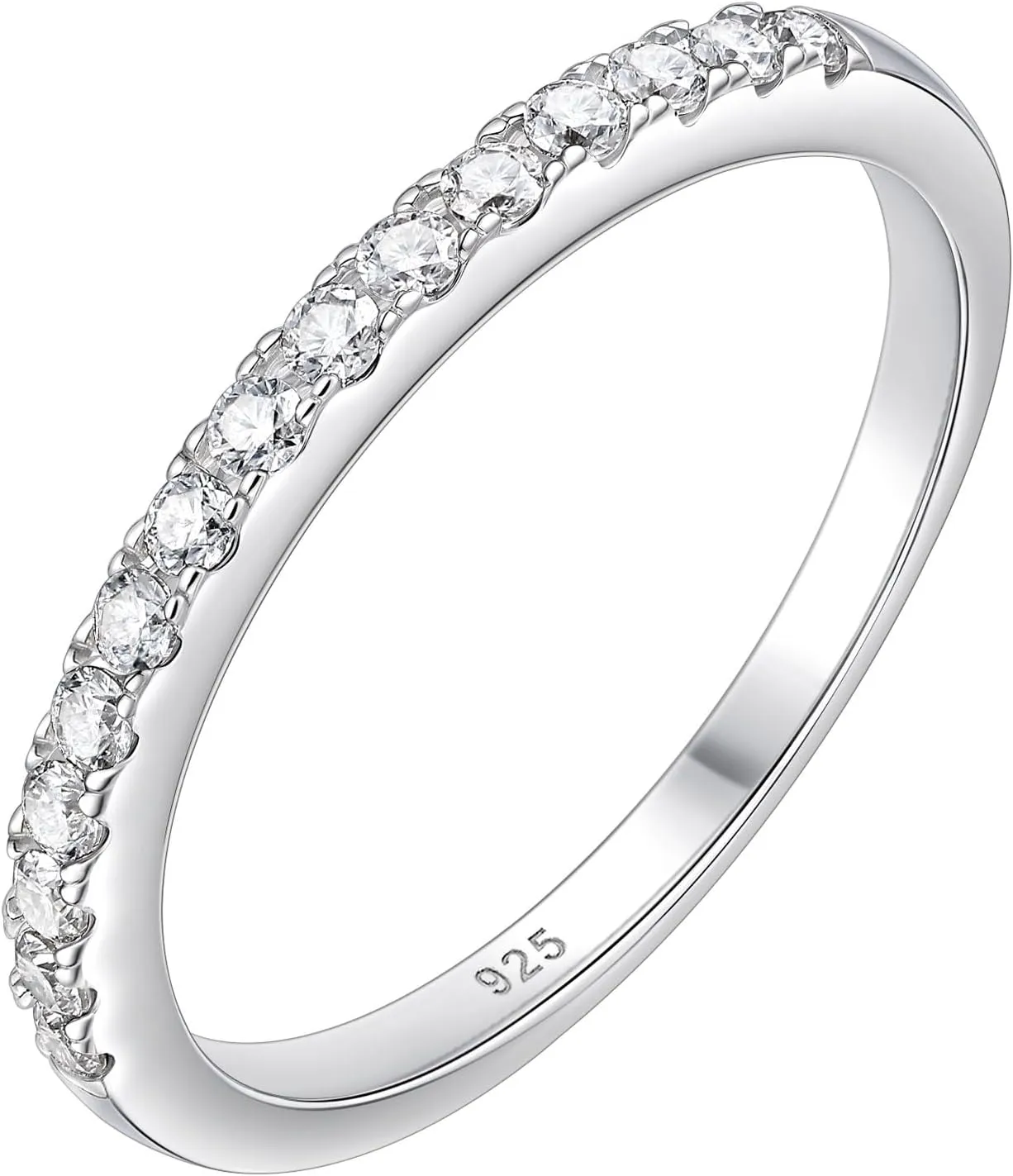 Newshe Jewellery Moissanite Eternity Rings for Women Wedding Bands 925 Sterling Silver Round Engagement Ring Size 5-10