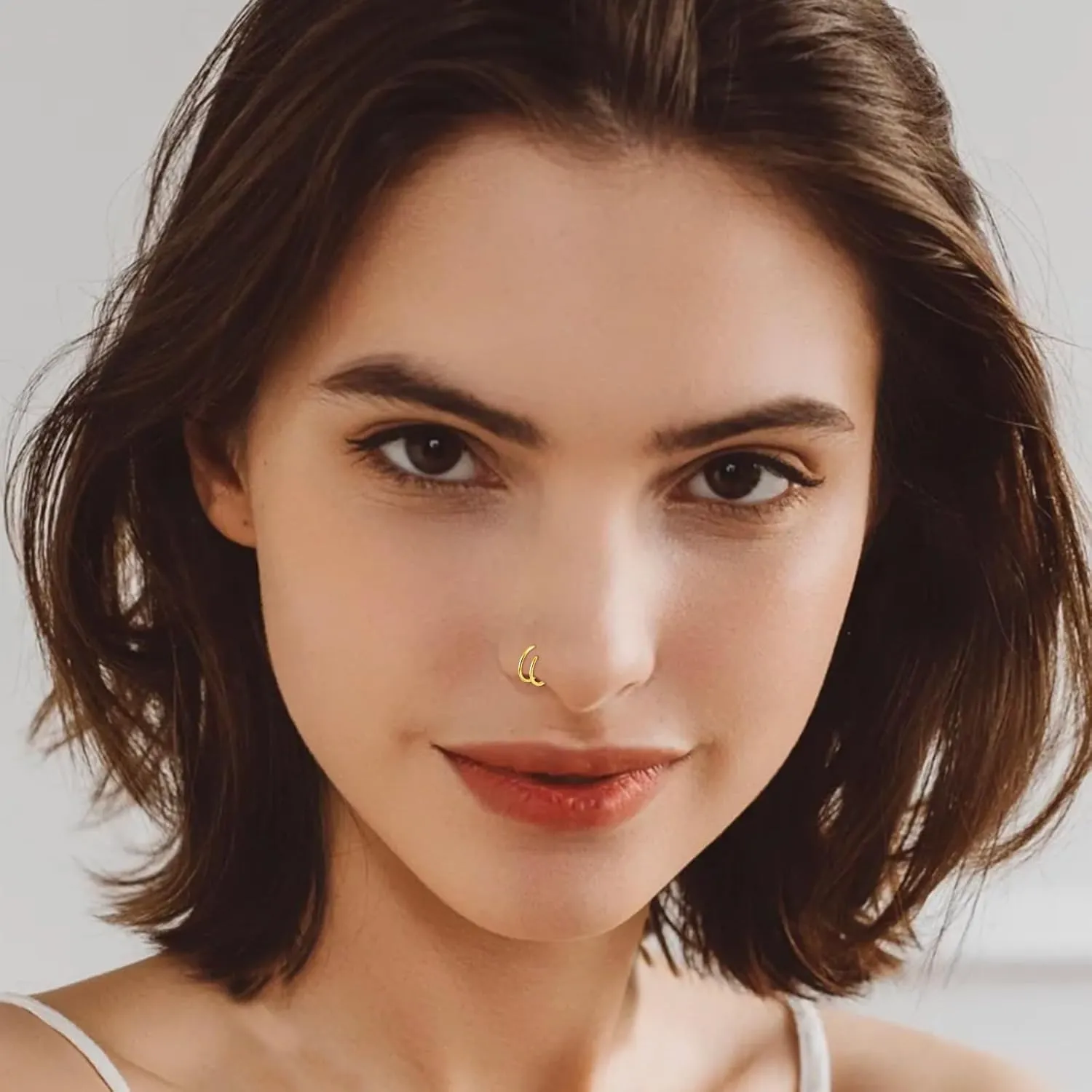 ONESING 27-60 Pcs Nose Rings for Women Nose Piercing Jewelry Silver Nose Rings Studs 20G Surgical Nose Rings Hoops Nose Rings L Shaped Studs Screw Stainless Steel Nose Piercings for Women Men