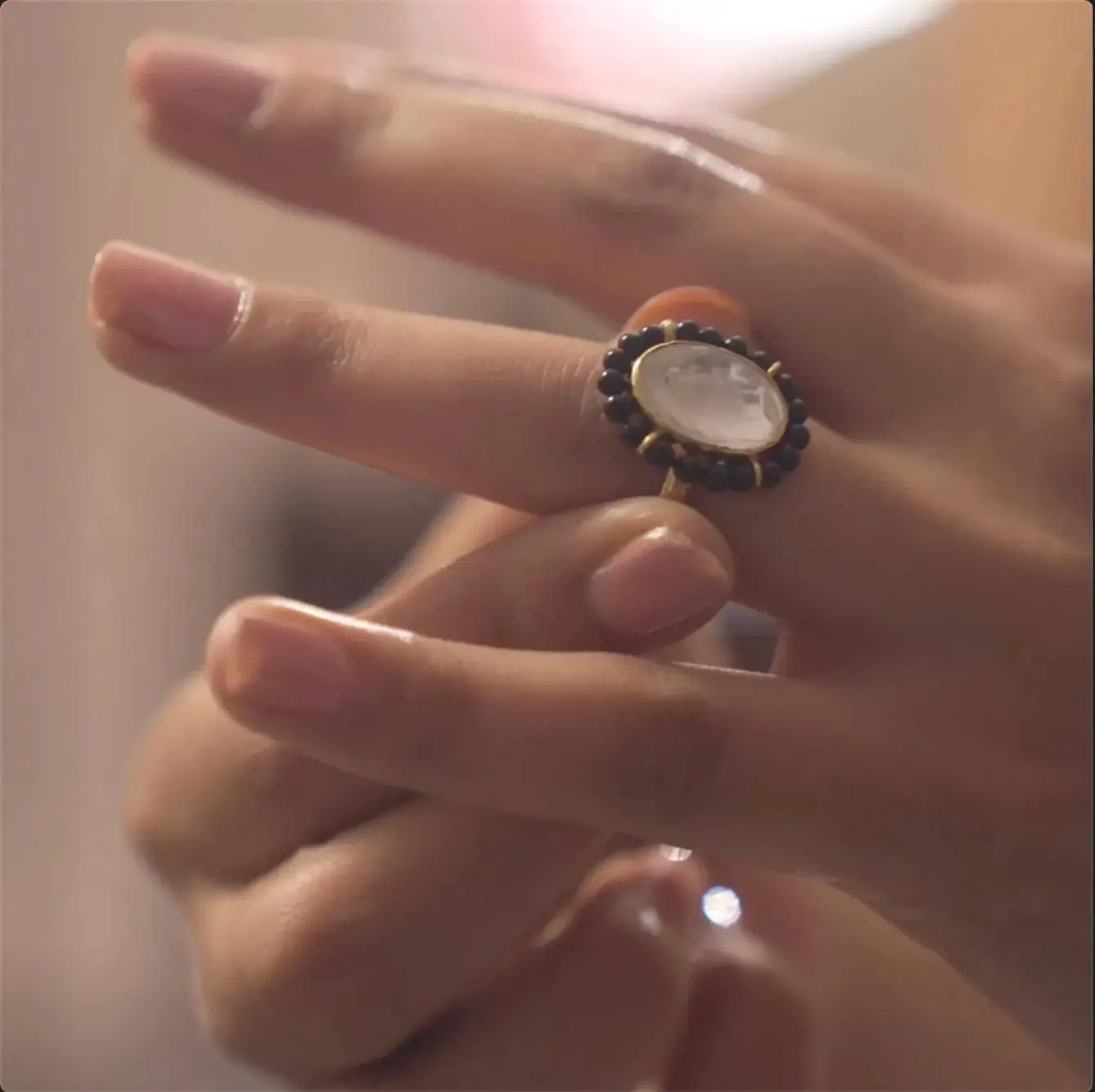 Oval Subtle Mangalsutra Ring