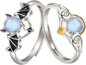 PartyKindom 2pcs Couples Angel Devil Matching for Valentine's Day Comfortable Design for Weddings Anniversaries Birthdays Unique Romantic Jewelry