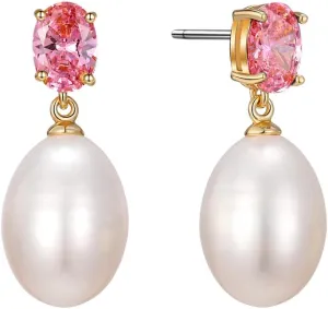 Pearl Drop Earrings Cubic Zirconia Stone Simulated Diamond Earrings for Prom, Bridesmaids, Birthday Women Jewelry