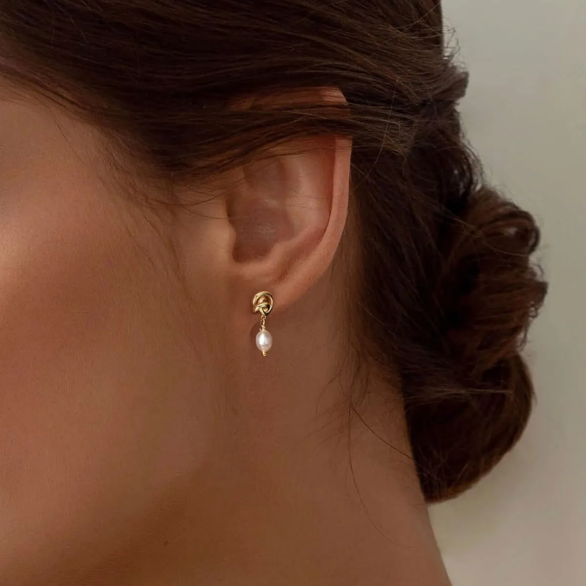 Pearl Earrings: 14k Gold-plated Dainty Pearl Drop Dangle Huggie Hoop Earrings for Women