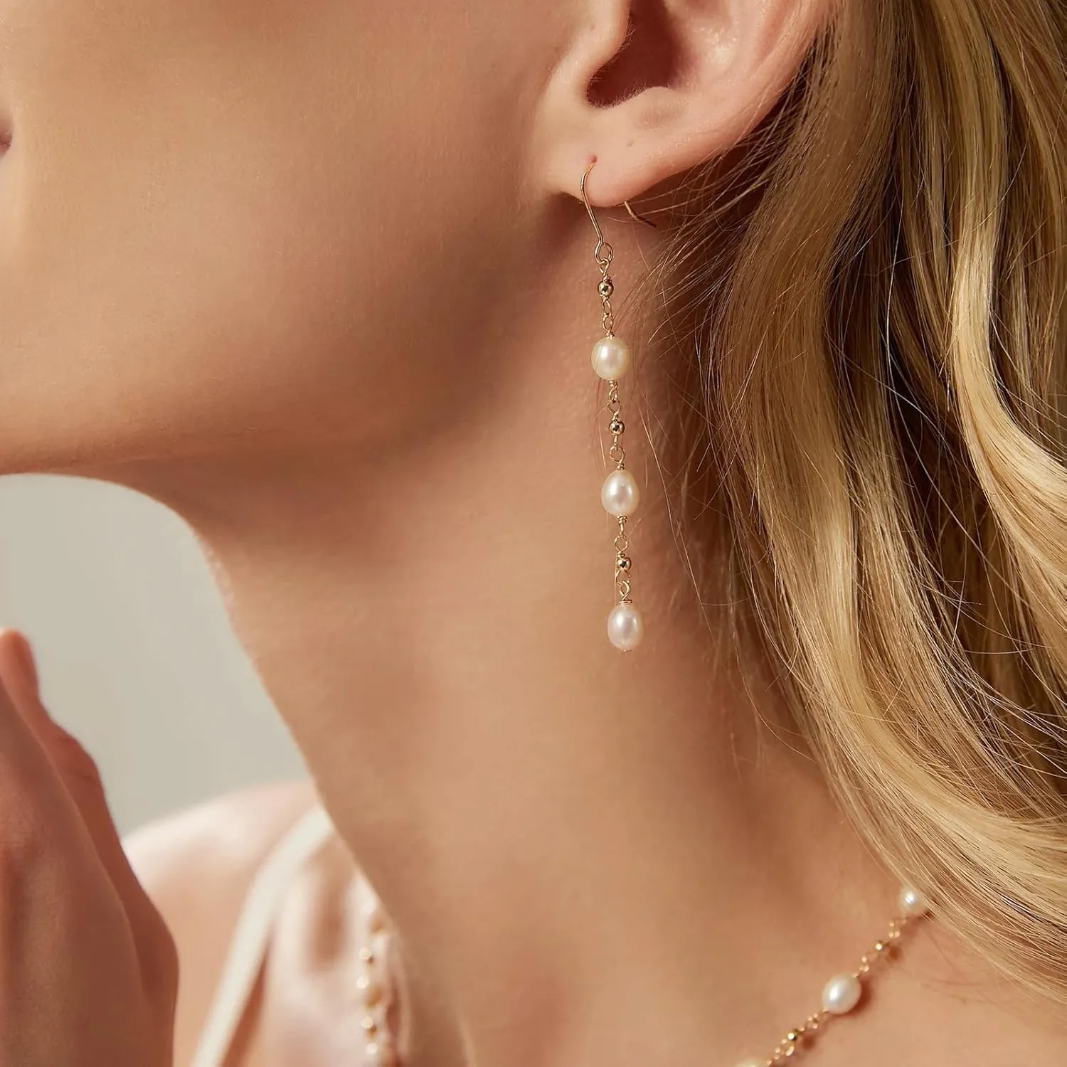 Pearl Earrings for Women Trendy Gold Baroque Pearl Drop Earrings Long Tassel Pearls Dangle Earring Wedding Jewelry Gifts