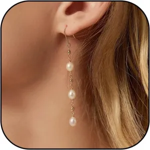 Pearl Earrings for Women Trendy Gold Baroque Pearl Drop Earrings Long Tassel Pearls Dangle Earring Wedding Jewelry Gifts
