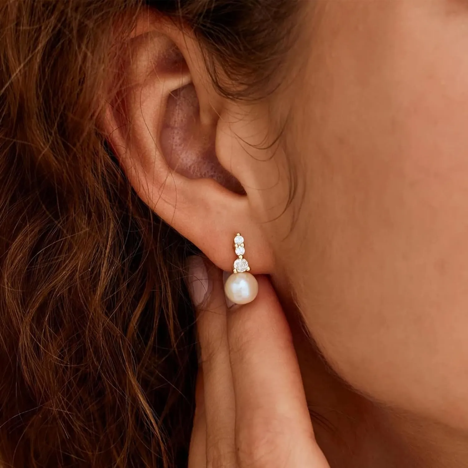Pearl Earrings for Women Trendy Pearl Dangle Earrings Cute Stud Earrings Wedding Jewelry Birthday Gifts for Women